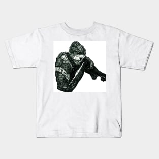 Vigilant [Pen Drawn Figure Illustration] Kids T-Shirt